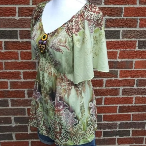 Live and Let Live Beaded Top - Size Small - Picture 2 of 5